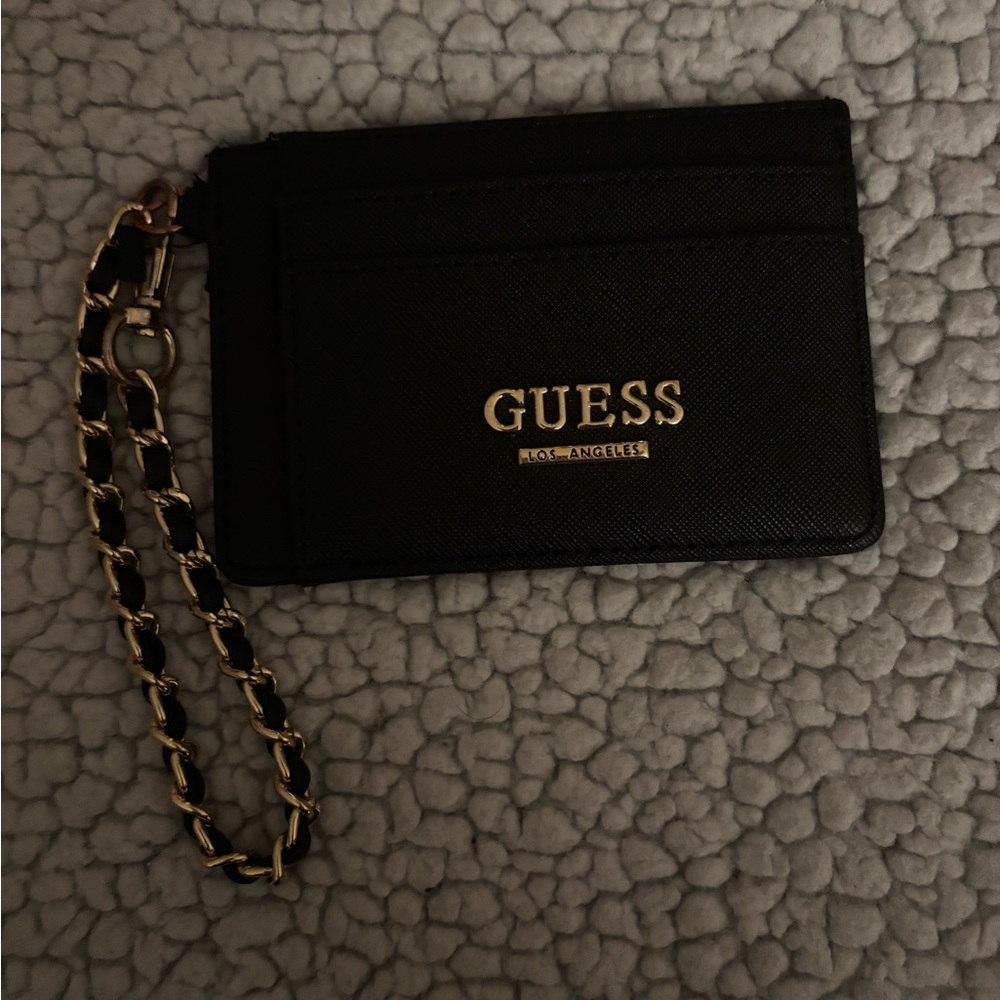 Guess Black Wallet with Gold Chain
